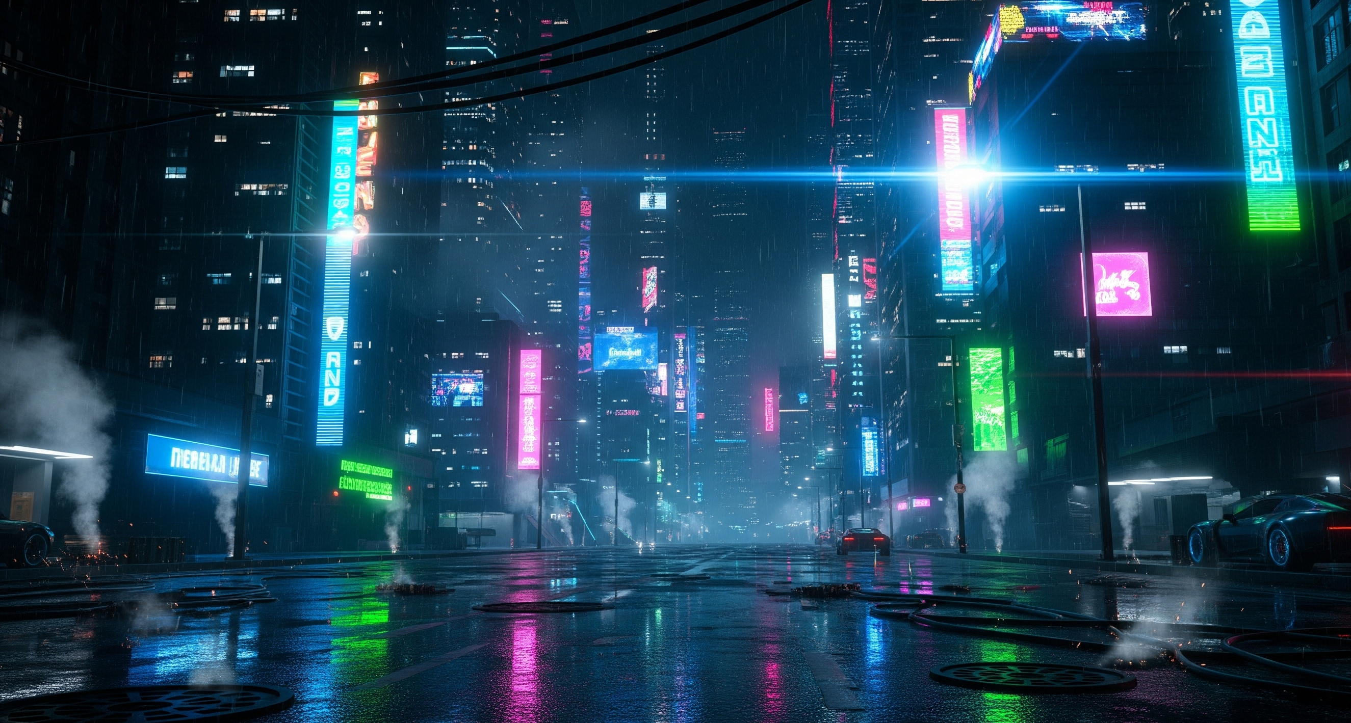 Cyberpunk cityscape background